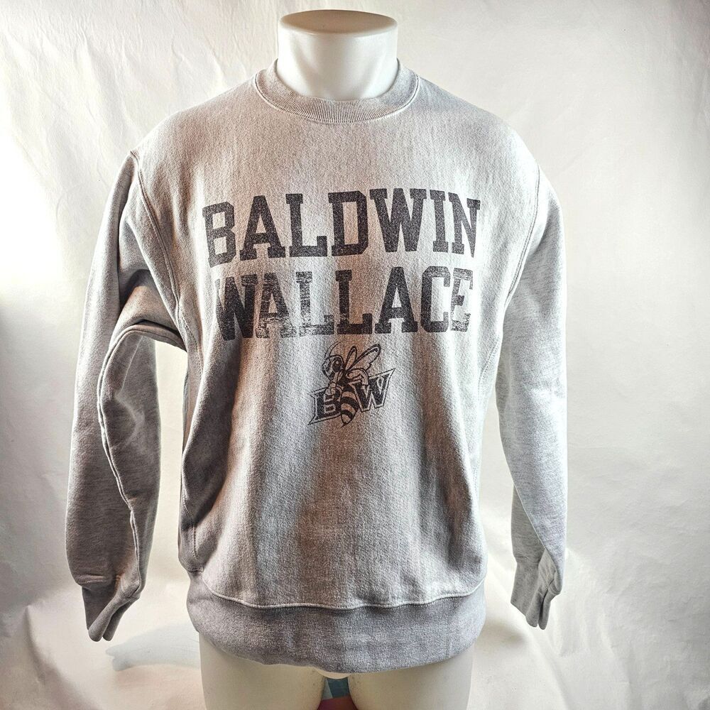 Champion Reverse Weave Sweatshirt Mens Medium Gray Baldwin Wallace Crewneck